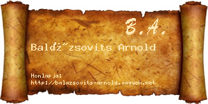 Balázsovits Arnold névjegykártya